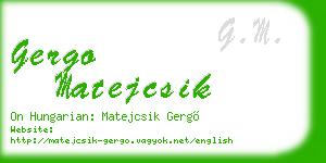 gergo matejcsik business card