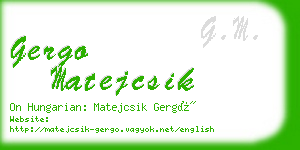 gergo matejcsik business card